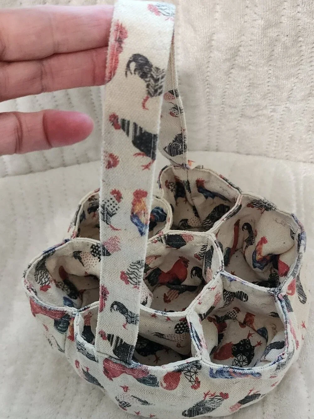 Fabric Egg Basket, Holds 7 Eggs
